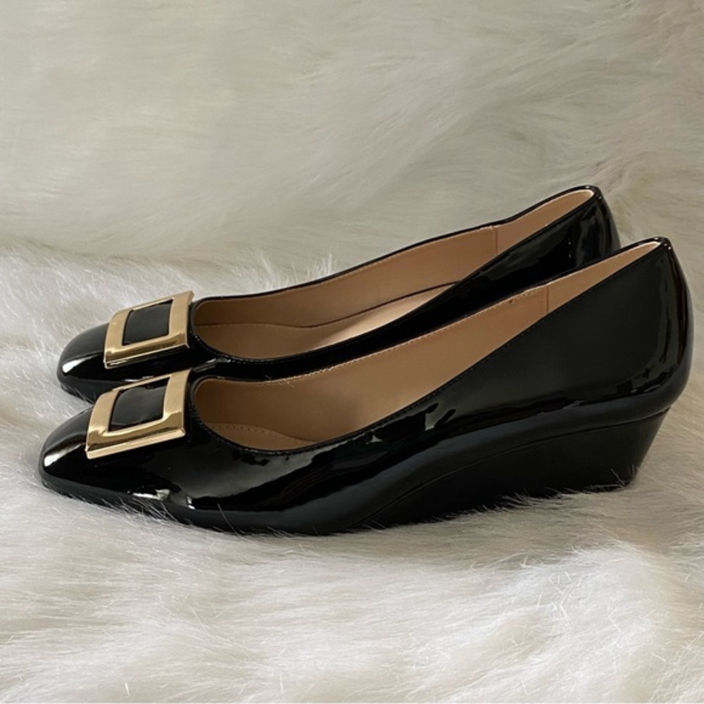BayQ Women’s Black Slip On Shoes Size 10 Whimsigoth Buckle New - Picture 5 of 10